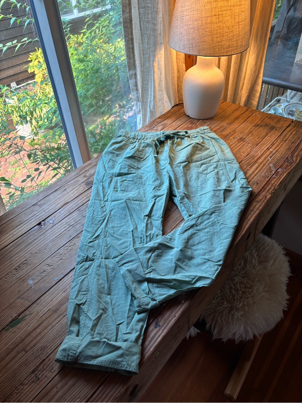 NWT XiRENA Teal Blue Lightweight Cotton Pants